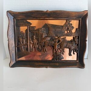 Vintage Coppercraft Guild "Travelers Rest" 3D Wall Art Piece